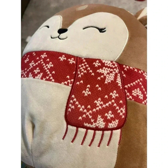 Squishmallow 12” Dawn Fawn Deer Plush Scarf Reindeer Christmas Edition Stuffed‎ - Picture 6 of 6